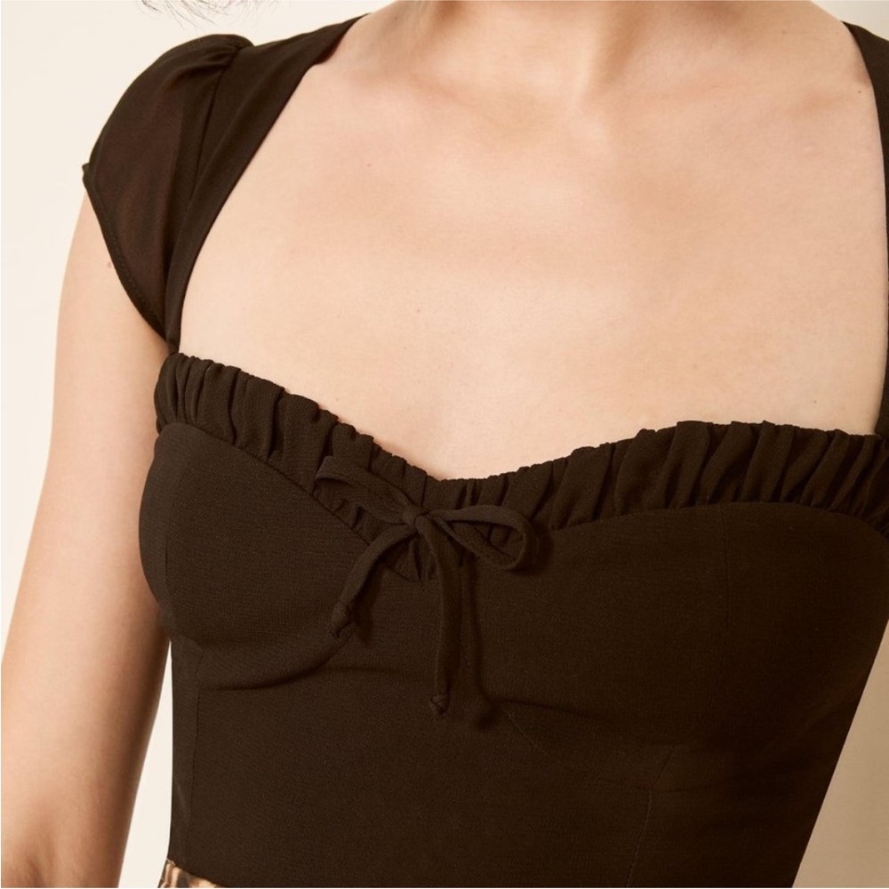 Reformation Black Sweetheart Top